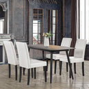 Dining Chair Set Of 4 White Faux Leather Parson Chairs