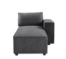 Silvester - Modular Chaise With 2 Pillows - Gray Fabric