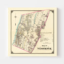 Vintage Map of Yonkers, New York 1900