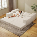 Beige Modular Sectional Sofa With Reversible Chaise