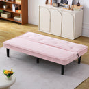 Modern corduroy sofa bed, black/beige/pink, 66 inches