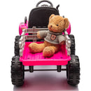 Ride on Tractor with Trailer,24V Battery Powered Electric Tractor Toy, 200w*2motor 1.86-4.97MPH/Remote Control,electric car for kids,Three speed adjustable,USB,MP3 ,Bluetooth,LED light, safety belt.