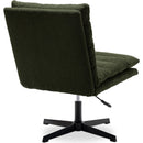 Green Teddy Fabric 360° Swivel Accent Chair, Cross Legged Office Chair, Adjustable Armless Wide Home Lounge Chair for Bedroom, Living Room-1PC