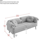 68.5"Modern Lamb Wool Sofa With Decorative Throw Pillows for Small Spaces