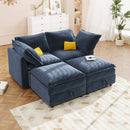 Mirod Modular 4-Piece Sofa with Storage,Free Arrangement,Stylish Pillow and Cushion Design,Comfortable Seating with Sturdy Frame