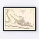 Vintage Map of Huancavelica, Peru 1865