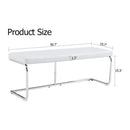 White shoe changing stool, silver metal legs, sofa stool dining chair, suitable for bedroom, fitting room, storage room, dining room, living room. 005