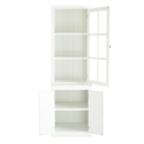 Retro Style Hutch Cabinet with Single Glass Door, China Cabinet for Home, Office, or Studio - White, 75.25'' Tall