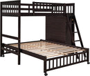 Twin Over Full Bunk Bed With Storage Solid Wood Espresso