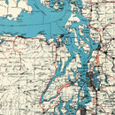 Vintage Map of Puget Sound, 1919