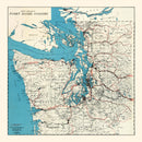 Vintage Map of Puget Sound, 1919