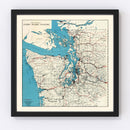 Vintage Map of Puget Sound, 1919