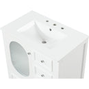 30' Bathroom Vanity with Sink, Bathroom Vanity Cabinet with Three Drawers and Door, Solid Wood and MDF, White