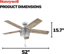 52 Inch Indoor Outdoor Ceiling Fan LED Light Dual Mount