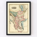 Vintage Map of Turkey 1823