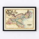 Vintage Map of Prussia 1823