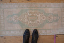 1.5x3.5 Vintage Distressed Oushak Rug Mat Runner