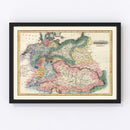 Vintage Map of Germany 1823
