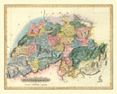 Vintage Map of Switzerland 1823