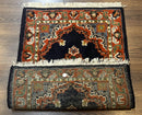 Small Indo Persian Rug 2x3, Navy Blue & Terracotta, Wool, Handmade