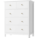 White Five Drawer Dresser For Bedroom Organization