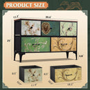 Floral Painted Dresser With 5 Drawers And Fabric Bins