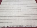 New Turkish Kilim Rug, Striped Area Rug, Southwestern Style, Off-white/Ivory Color, 5x8 Kilim Carpet, Hand-Knotted, Flatweave, Wool