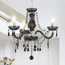 Black Small Crystal Chandelier Dimmable 3 Light Pendant