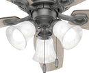 52 Inch Matte Silver LED Ceiling Fan With Integrated Light
