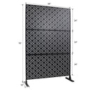 Outdoor & Indoor Privacy Screen Metal Privacy Screen 76' H×48' W, Freestanding Decorative Privacy Screen for Deck Balcony Patio, Privacy Fence Panels for Outside Lawn Garden PS107 BLACK