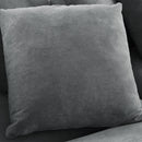Modern L-Shaped Sectional Sofa with Storage, Movable Ottoman, and Throw Pillows, Grey Chenille, 83'