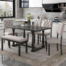 Six Person Premium Solid Wood Dining Table Set Bench