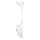 Floating Makeup Vanity with Big Mirror, Wall-Mounted Storage Vanity with Drawers, Pockets & Hooks, Space-Saving Decorative Home Organizer, White, Engineered Wood, 23.8 x 6.1 x 31.8 inches