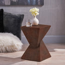 GEOMETRIC MGO SIDE TABLE,DARK BROWN COLOR