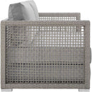 Modern Gray Wicker Rattan Loveseat for Outdoor Spaces