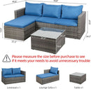 3-Piece Outdoor Wicker Sofa Set with Glass Table