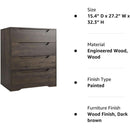 Dark Brown 4 Drawer Dresser For Bedroom Storage And Organization