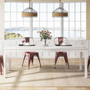 White 78-Inch Dining Table For 6-8, Rectangular Dining Room