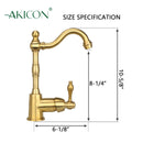 One-Handle Brushed Gold Widespread Kitchen Bar Faucet - AK96118P1-BTG
