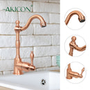 One-Handle Copper Widespread Kitchen Bar Faucet