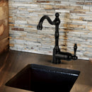 One-Handle Matte Black Widespread Kitchen Bar Faucet - AK96118P1-MB