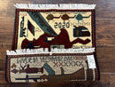 Afghan War Rug 2 x 2.6, Guns Tanks Helicopters
