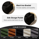 Convertible Sleeper Sofa Bed With Cylindrical Pillow, Fixed Shape Frame