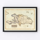 Vintage Map of Haiti, 1823