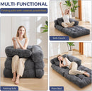 L Shaped Folding Sofa Bed Grey Convertible Sleeper Sofa