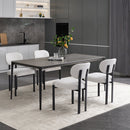Modern Dining Room Chairs Set of 2, Mid-Century Upholstered Boucle Kitchen Dining Chairs with Black Metal Legs