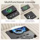 [VIDEO]144*64'' Corduroy Sectional Sofa with Bluetooth Speakers, U Shaped Couch with Console, USB Charger, Cup Holders, Storage, Ottoman, Deep and Wide Seat Cloud Sofa for Living Room&Apartment