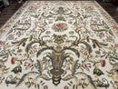 Aubusson Needlepoint Rug 10x14, Elegant European French Carpet, Vintage Carpet