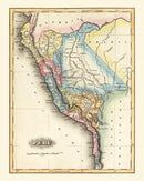 Vintage Map of Peru 1823