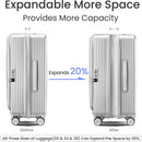 Luggage Sets 3 Piece(20/24/28), Expandable Carry On Luggage with TSA Lock Airline Approved, 100% PC Hard Shell and Lightweight Suitcase with Front Pocket and Spinner Wheels
